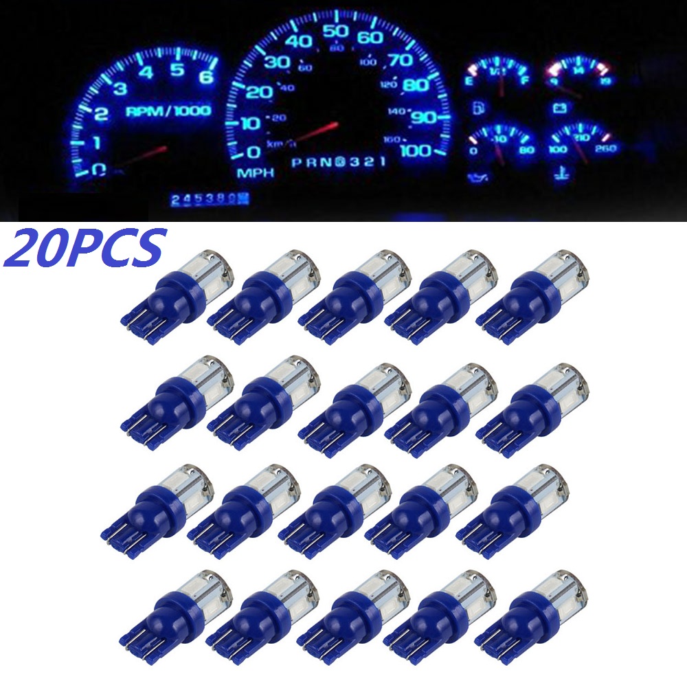 20X T10 LED Instrument Panel Dash Speedometer Light 10000K Blue Bulb ...