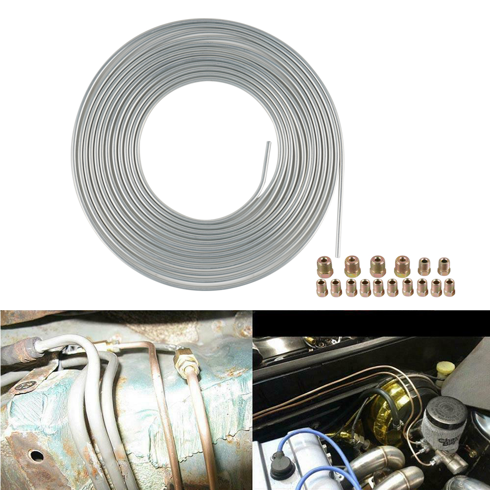Roll//Coil of 25 ft Zinc Plated 3//16 Brake Line Tubing